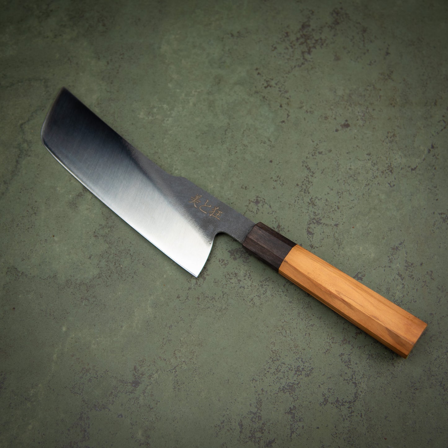 Hand Made Stainless Steel Knife with an Olive Wood Handle