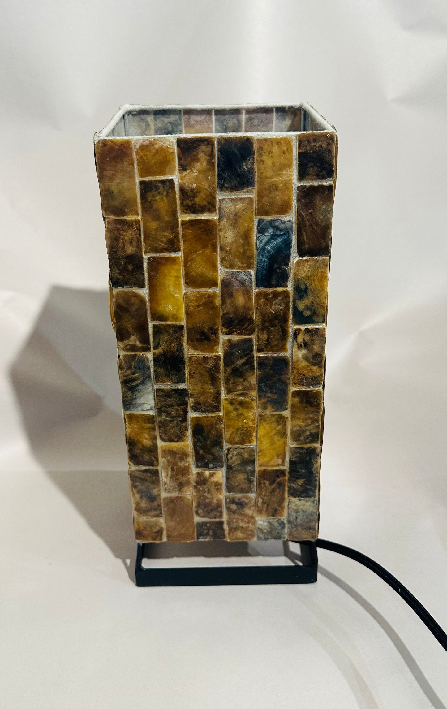 Hand Made Square Lamp with Brown Rectangle Mother of Pearl