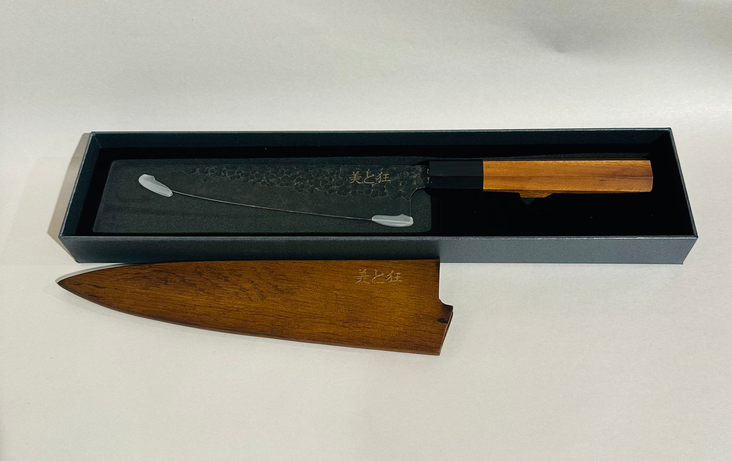 Hand Made High carbon steel Knife with a Mahogany & Ebony Handle