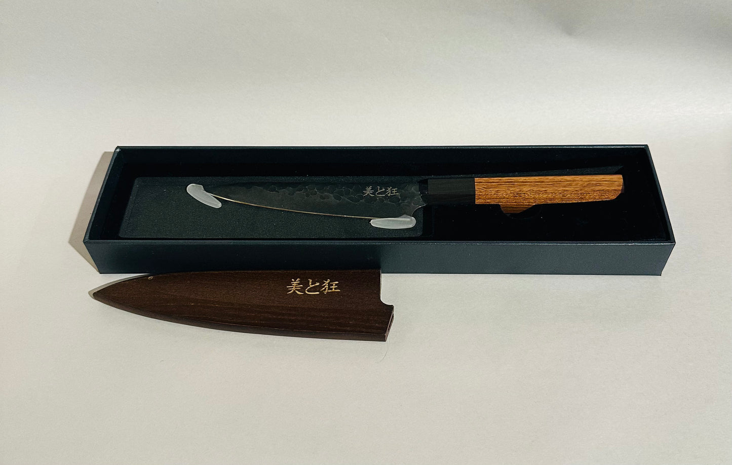 Hand Made High carbon steel Knife with a Mahogany & Ebony Handle