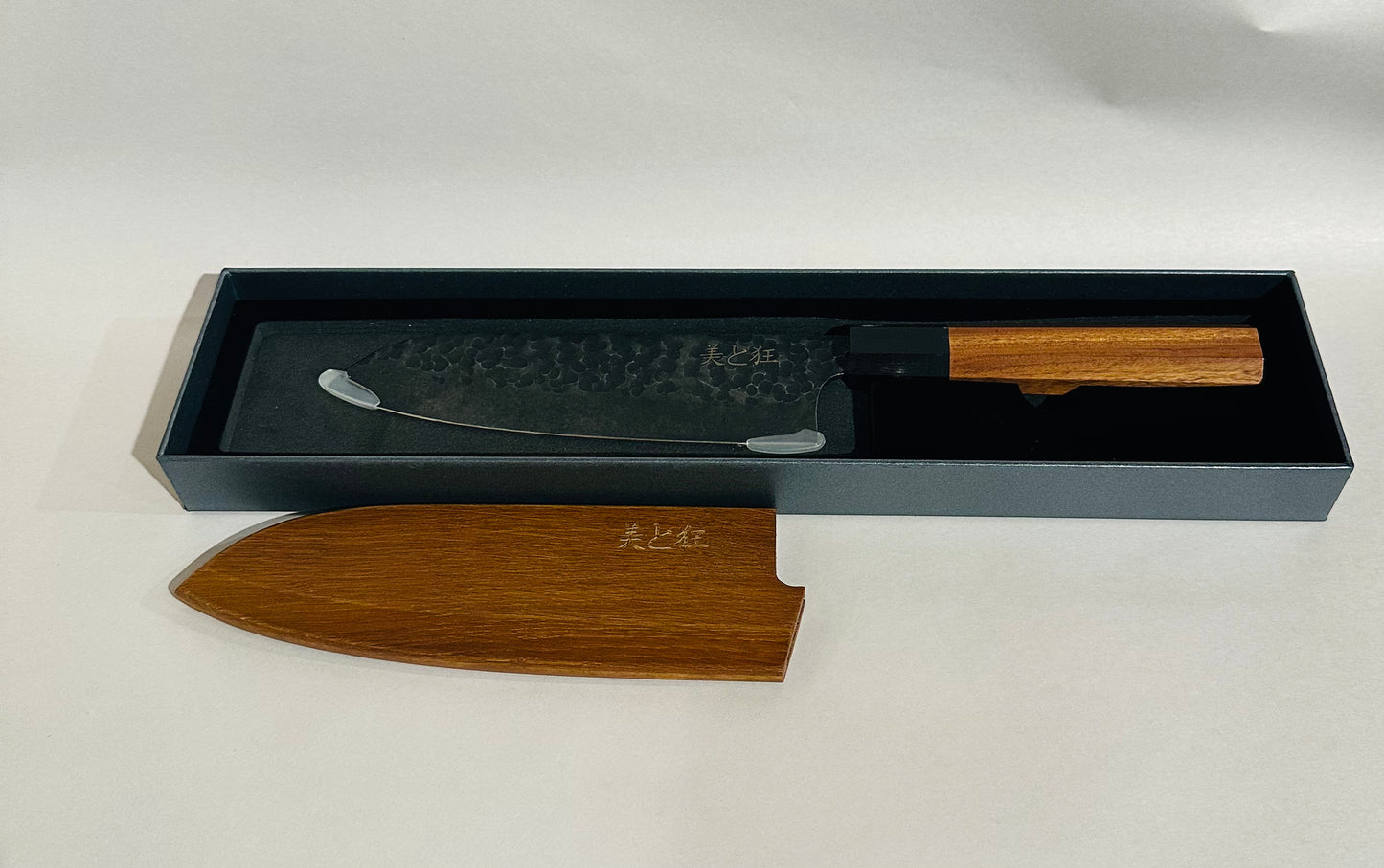 Hand Made High carbon steel Knife with a Mahogany & Ebony Handle