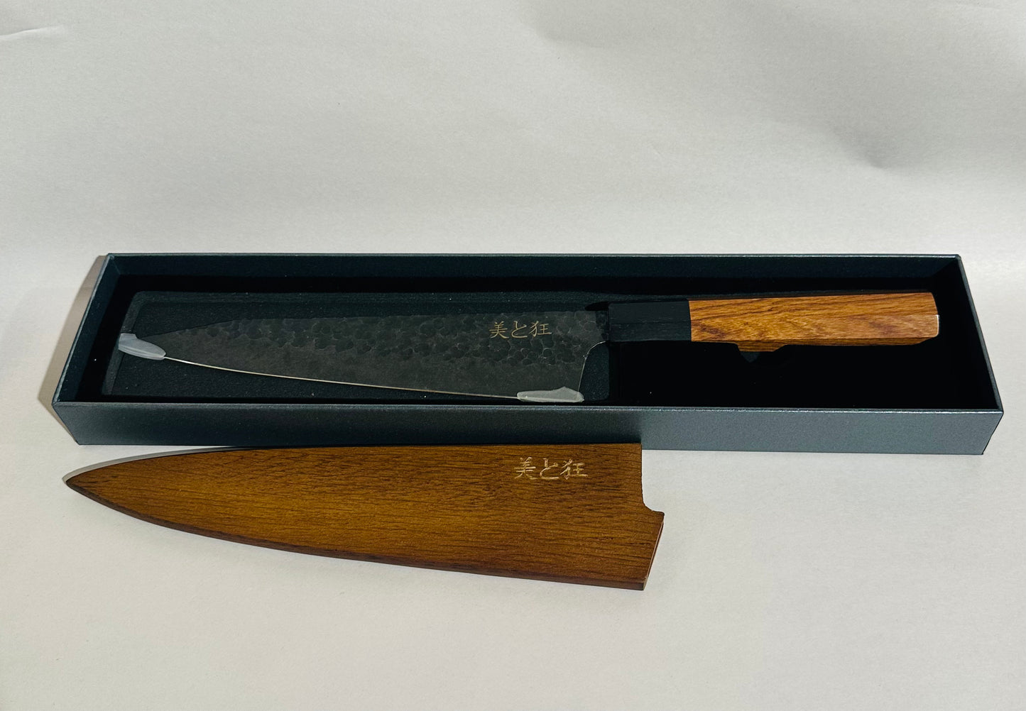 Hand Made High carbon steel Knife with a Mahogany & Ebony Handle