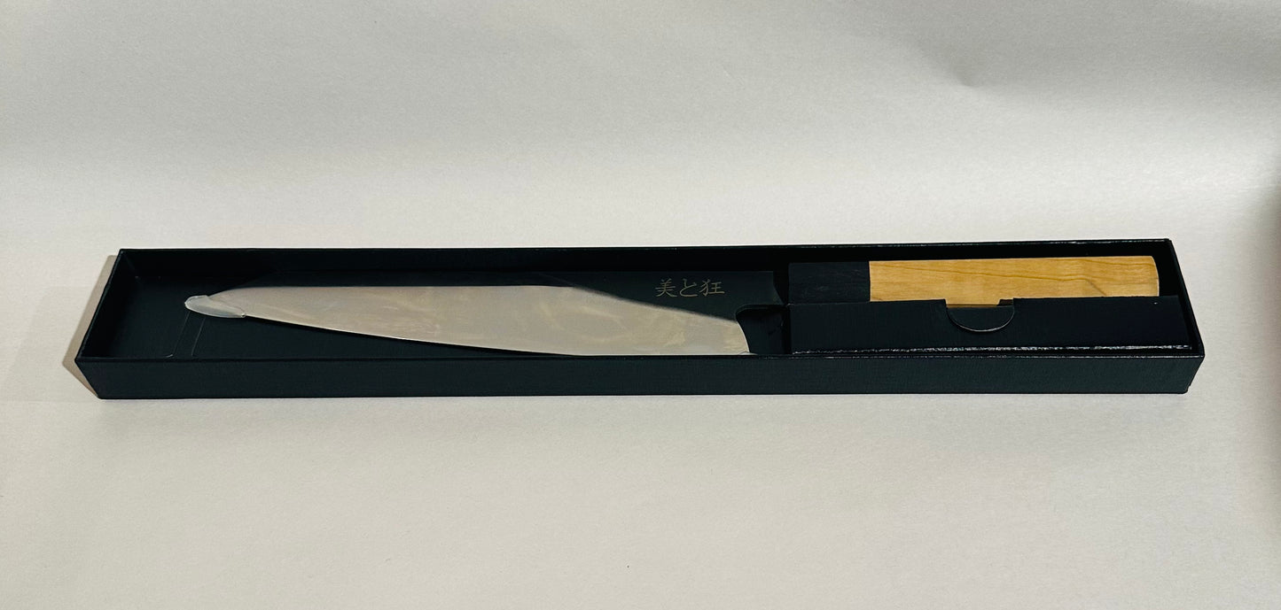 Hand Made Stainless Steel Knife with an Olive Wood Handle