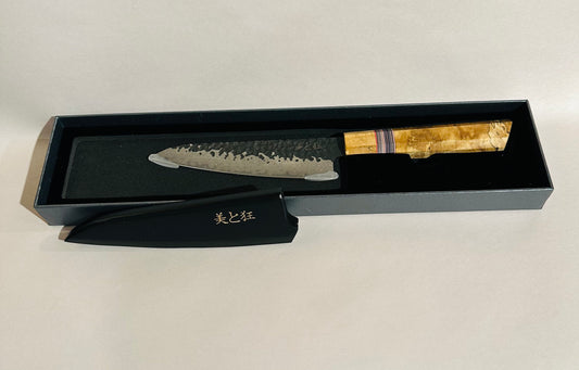 Hand Made 67-Layer Damascus Steel Knife with Spalted Maple Handle