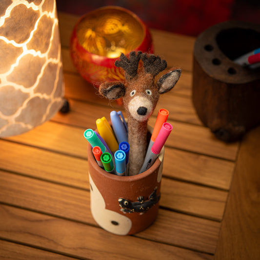 Handmade Deer Felt Pencil Cover