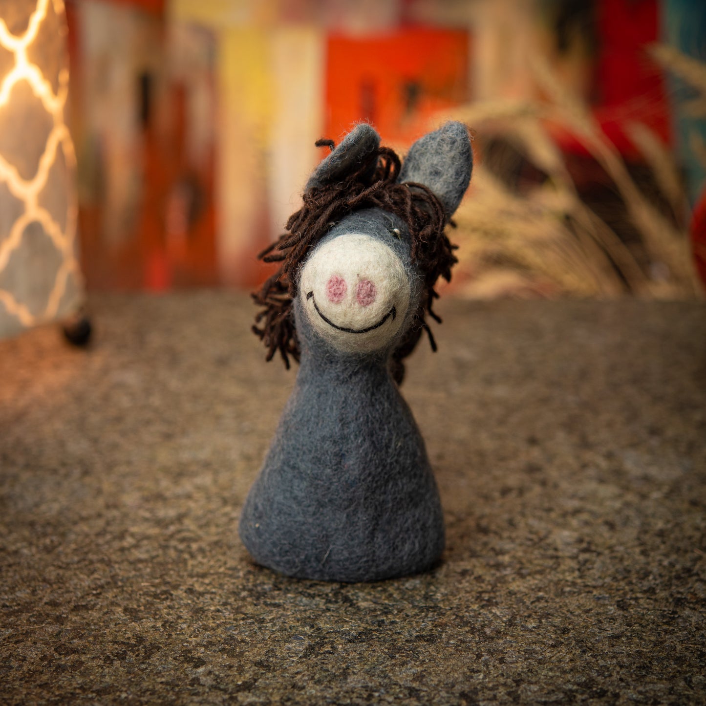 Puppet/ Egg Warmer Grey Donkey Handmade Felt