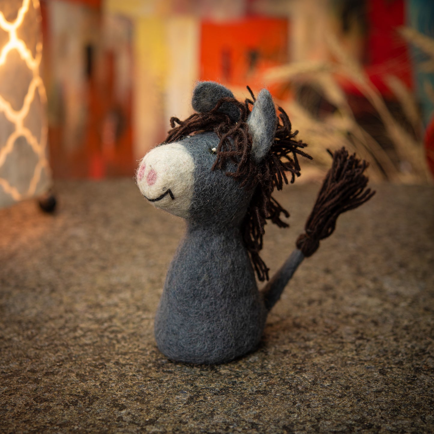 Puppet/ Egg Warmer Grey Donkey Handmade Felt