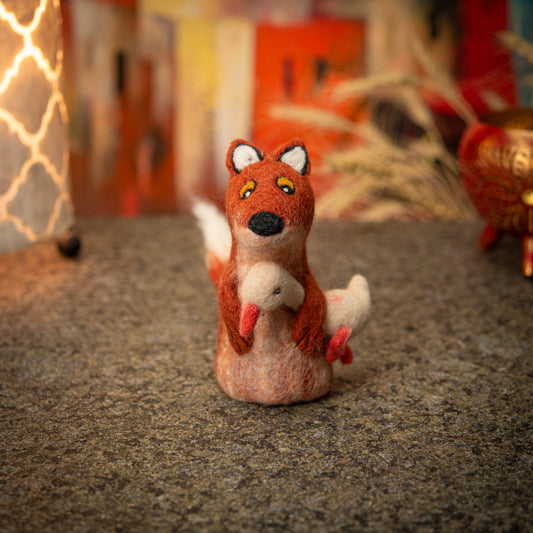 Puppet/ Egg Warmer Fox with Duck Handmade Felt