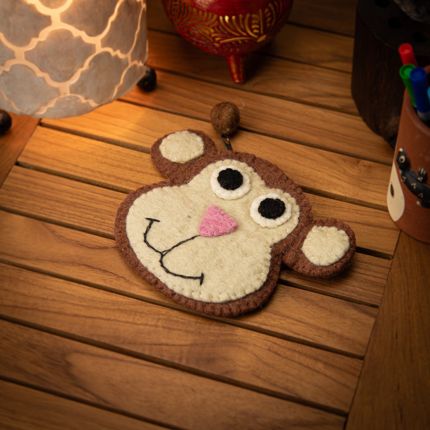 Monkey Wool Pouch with Zip