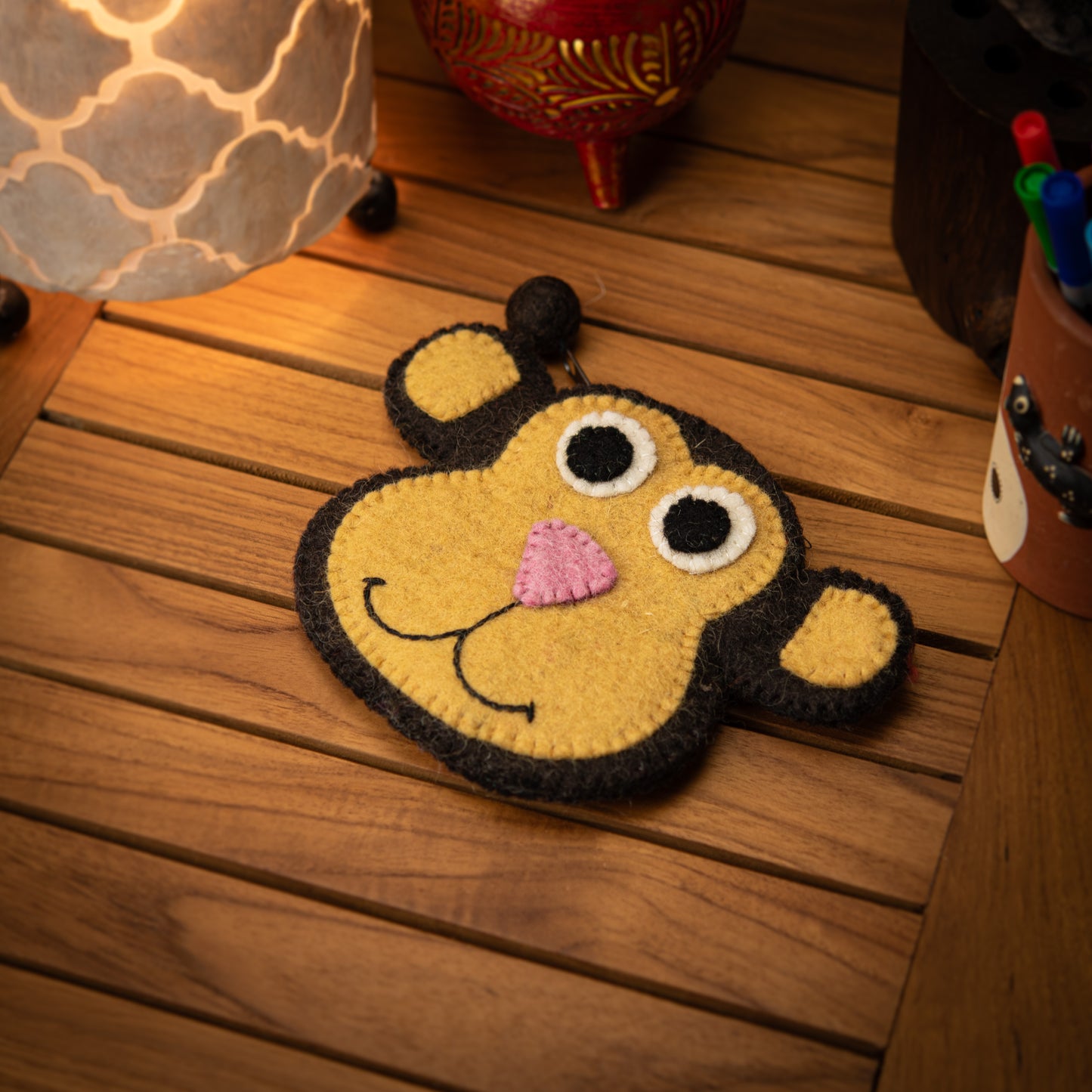 Monkey Wool Pouch with Zip