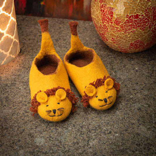 Lion Wool Sheepskin Slippers for Baby & Toddler