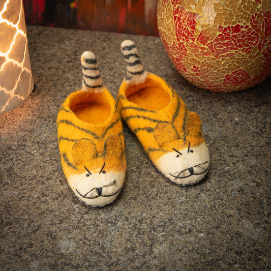 Tiger Wool Sheepskin Slippers for Baby & Toddler