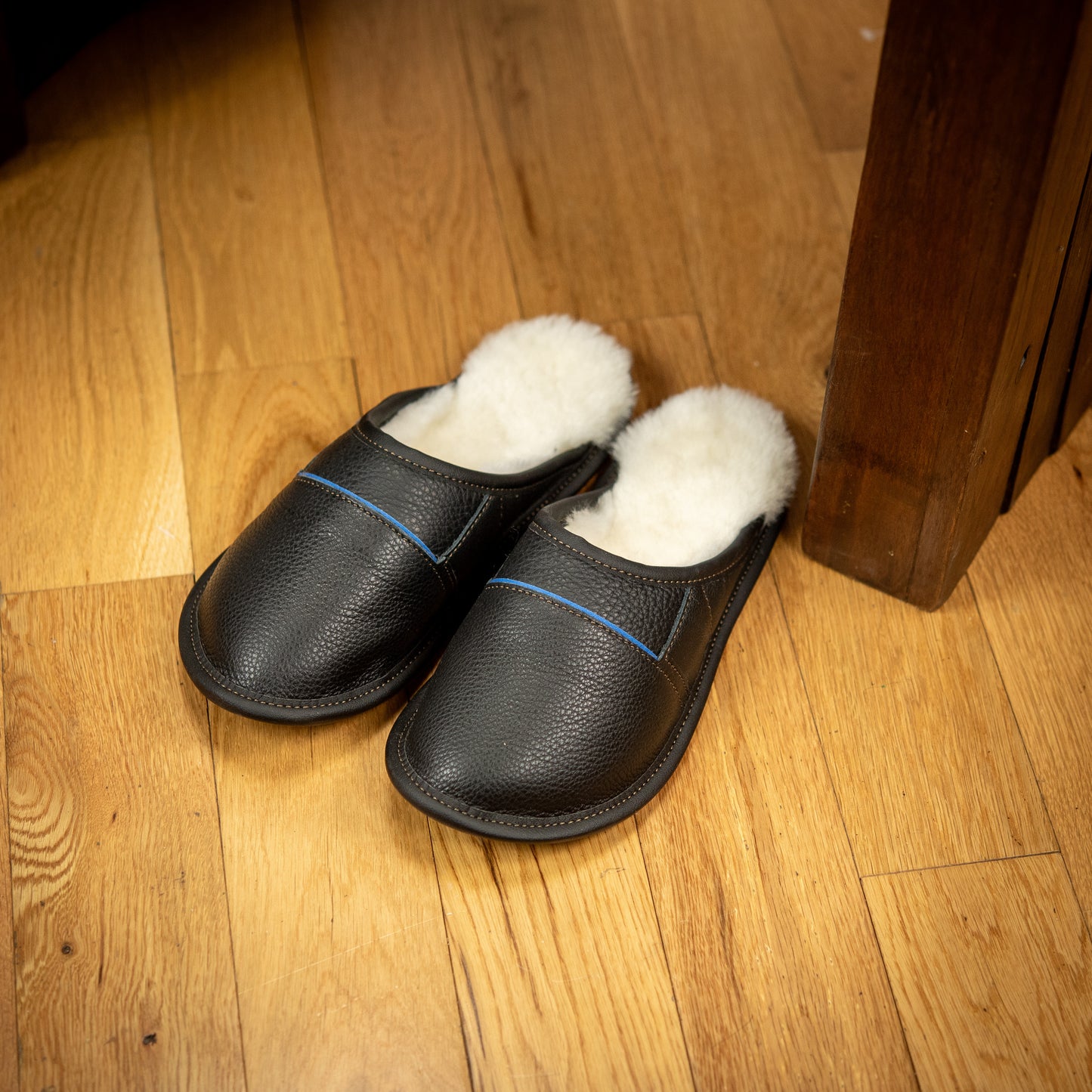 Two-Tone All Purpose Leather Mule Slippers for Men