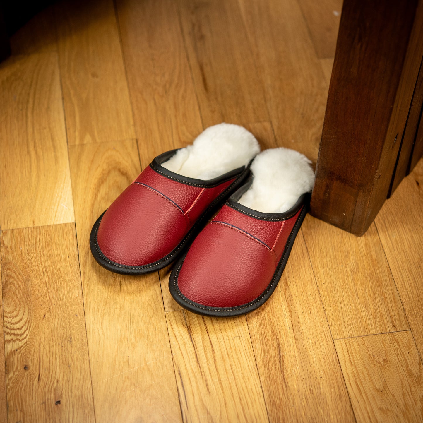 Two-Tone All Purpose Leather Mule Slippers for Women