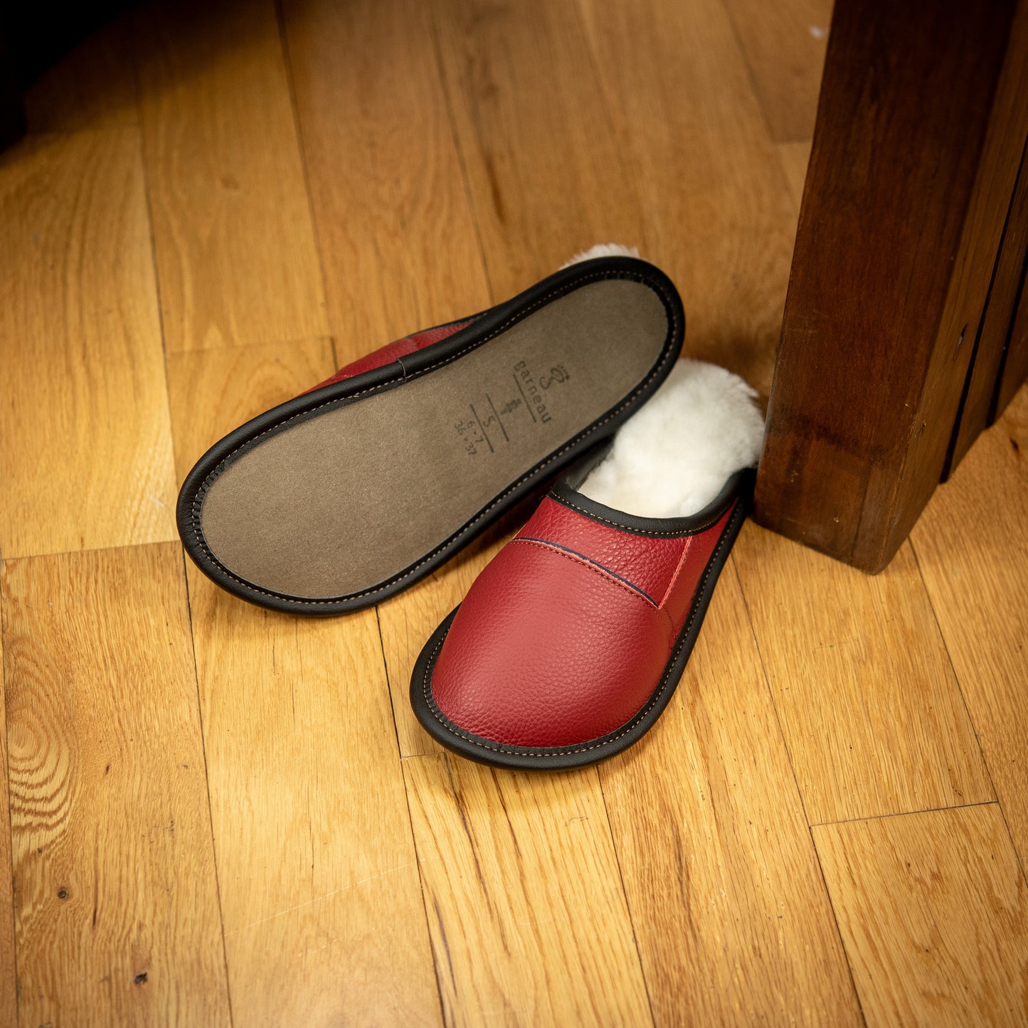 Two-Tone All Purpose Leather Mule Slippers for Women