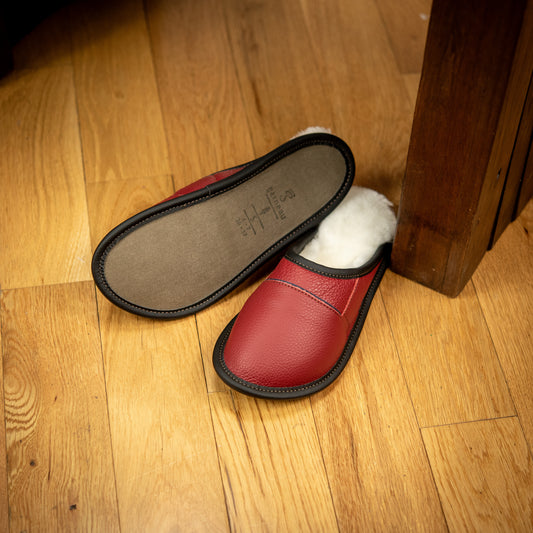 Two-Tone All Purpose Leather Mule Slippers for Women