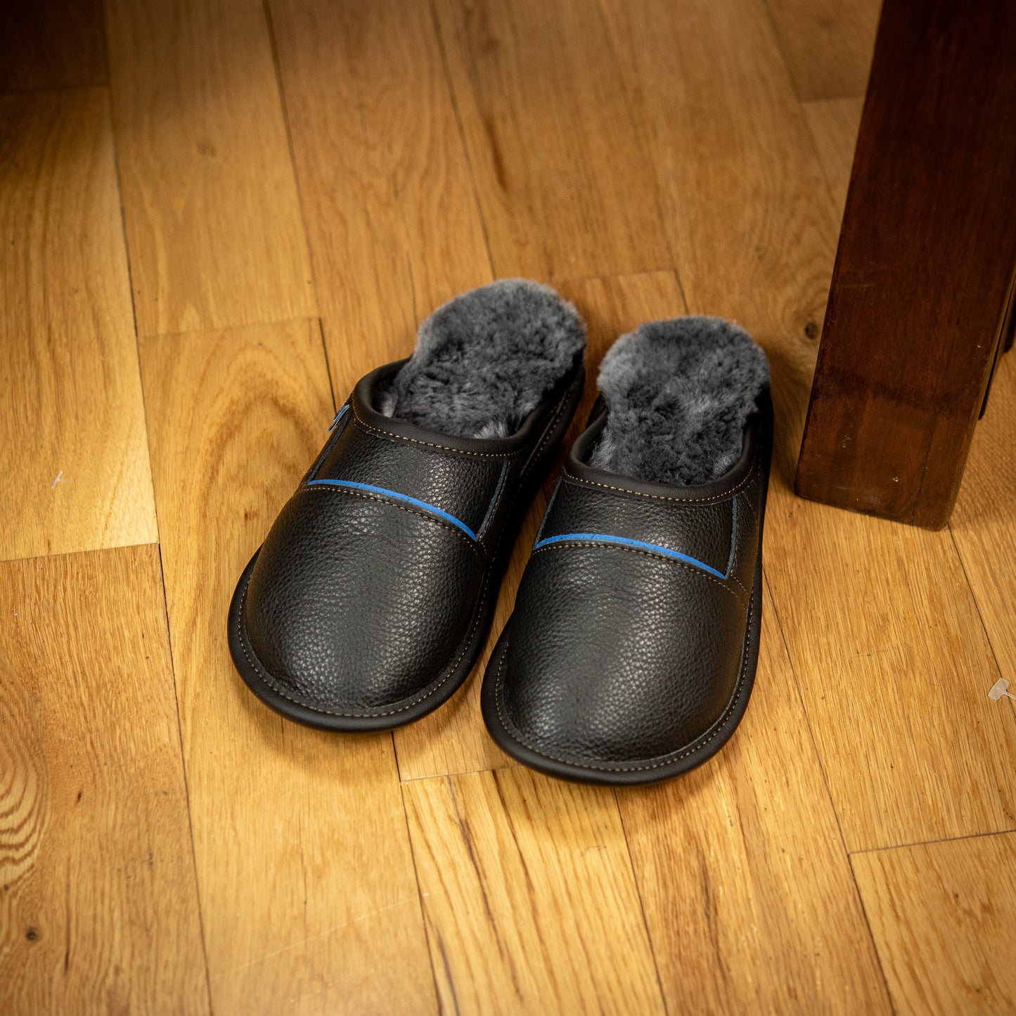 Two-Tone All Purpose Leather Mule Slippers for Women