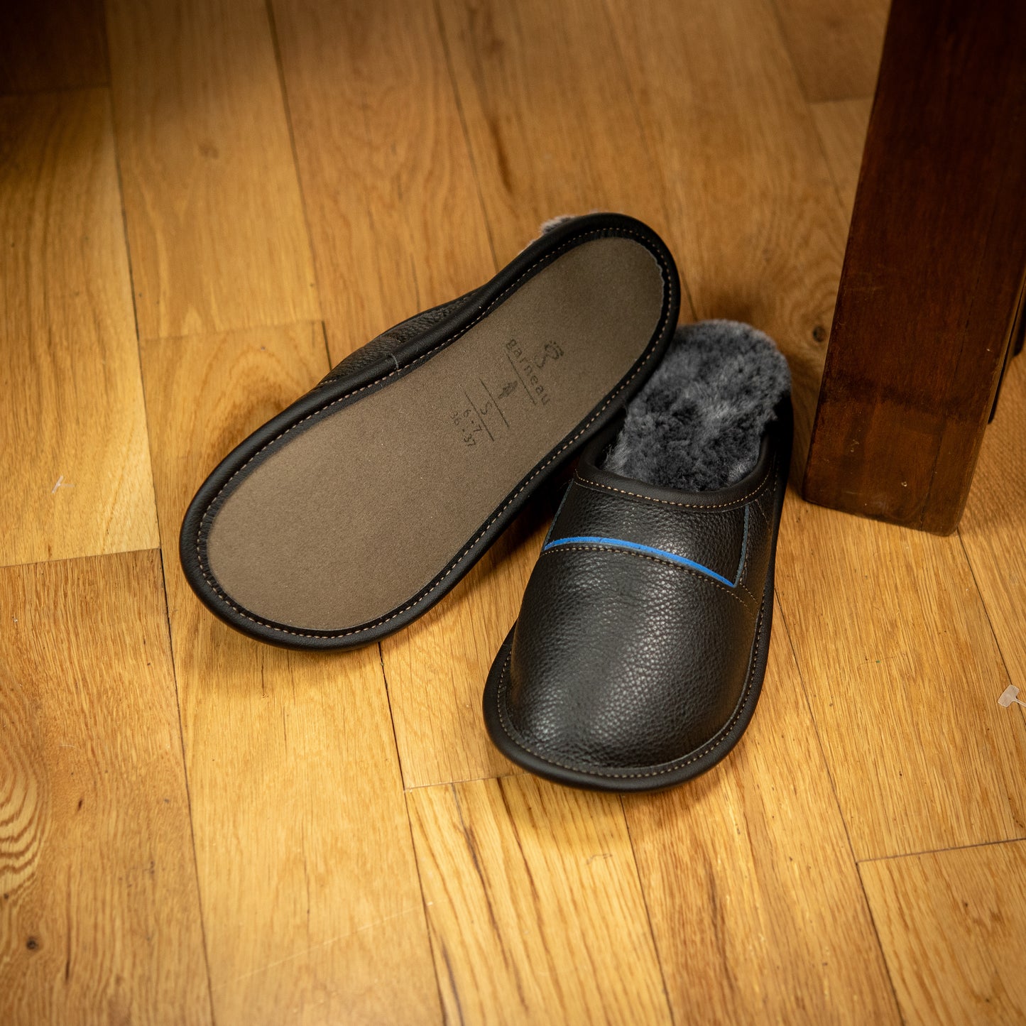 Two-Tone All Purpose Leather Mule Slippers for Women