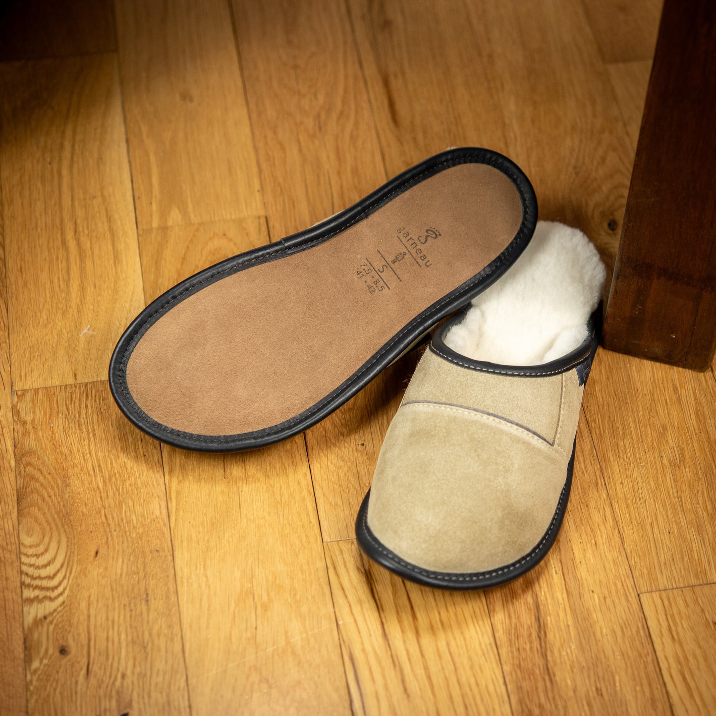 Two-Tone All Purpose Sheepskin Mule Slippers for Men