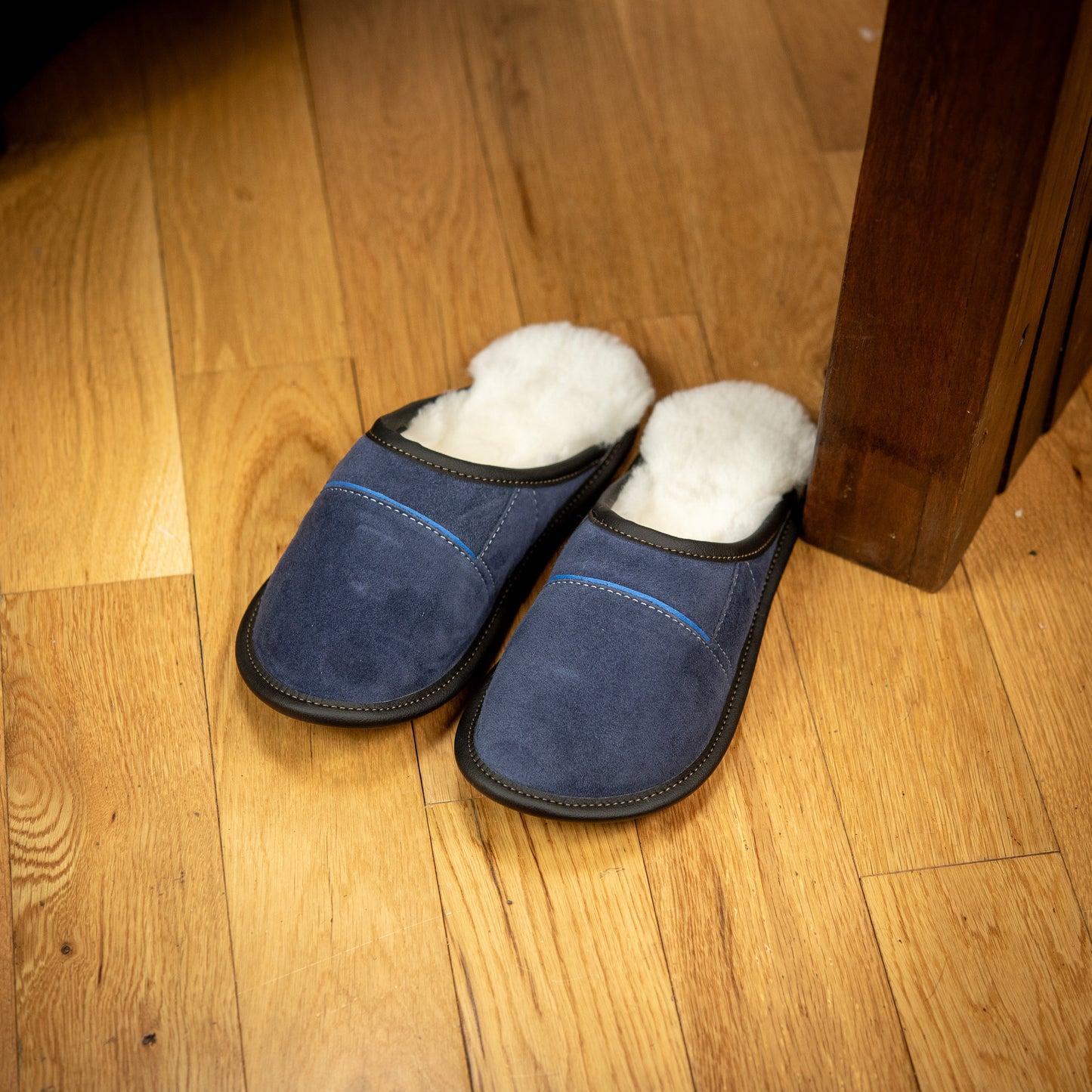 Two-Tone All Purpose Sheepskin Mule Slippers for Women