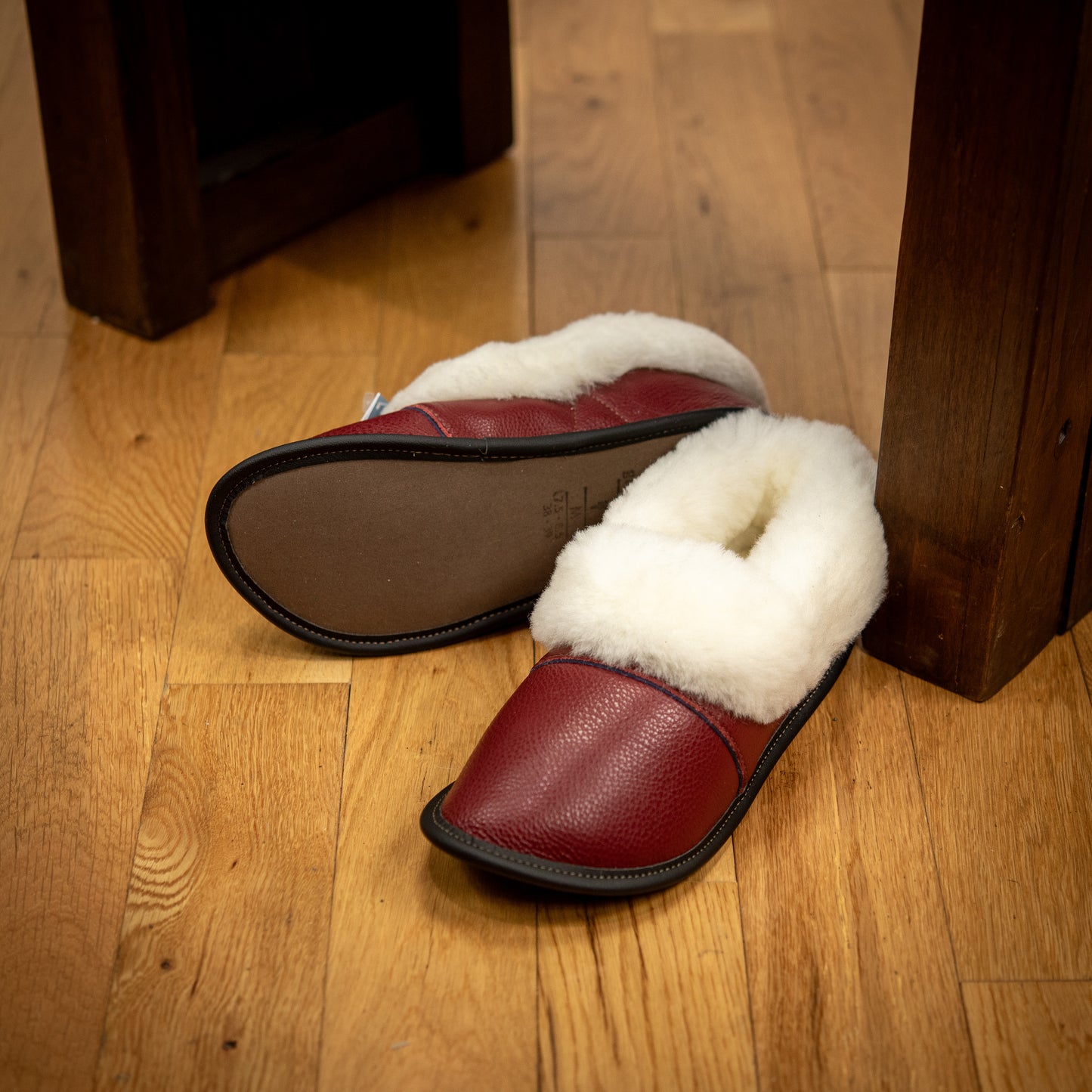 Leather Lazybone Sheepskin Slippers for Women