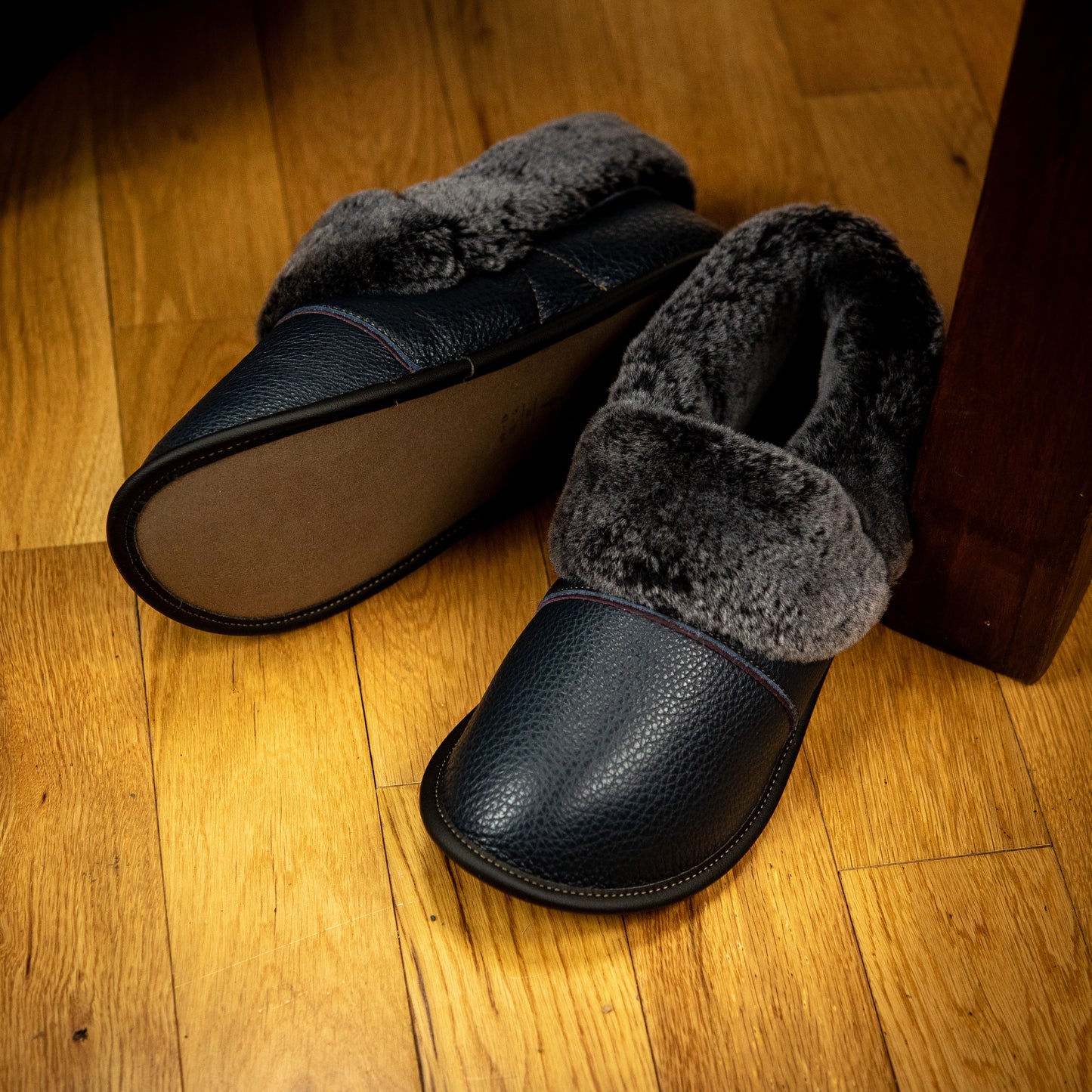 Leather Lazybone Sheepskin Slippers for Men