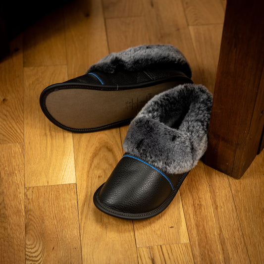 Leather Lazybone Sheepskin Slippers for Men