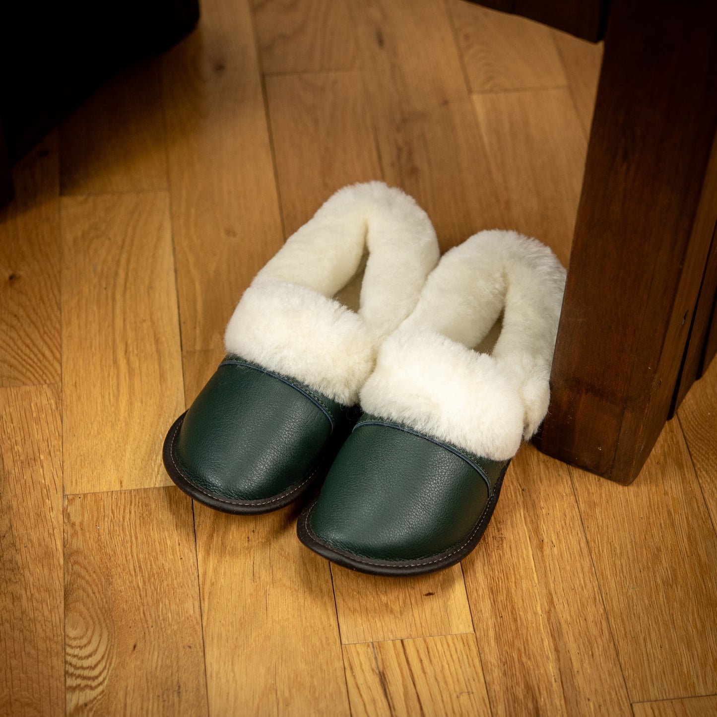 Leather Lazybone Sheepskin Slippers for Women