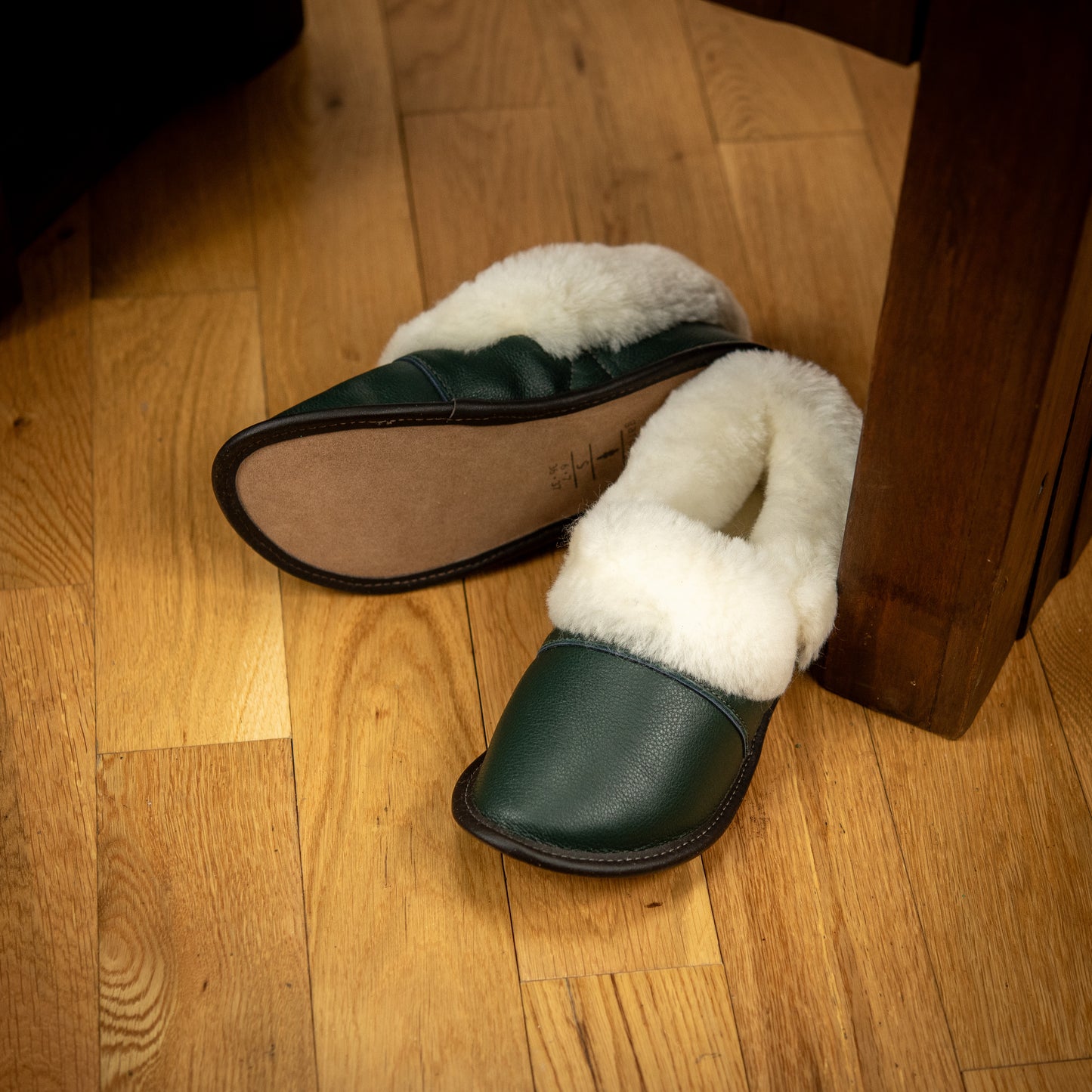Leather Lazybone Sheepskin Slippers for Women