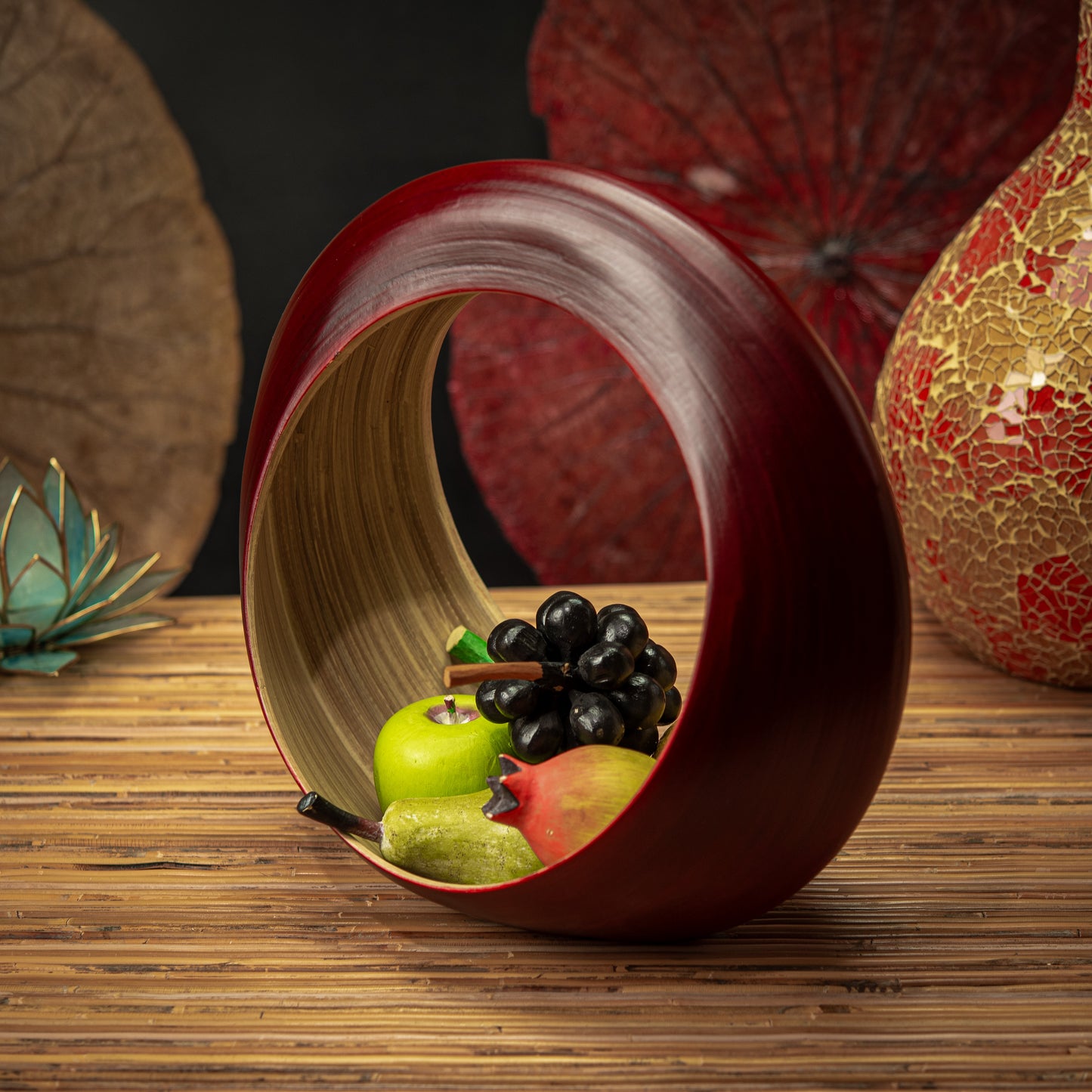 Bamboo Handle Fruit Bowl