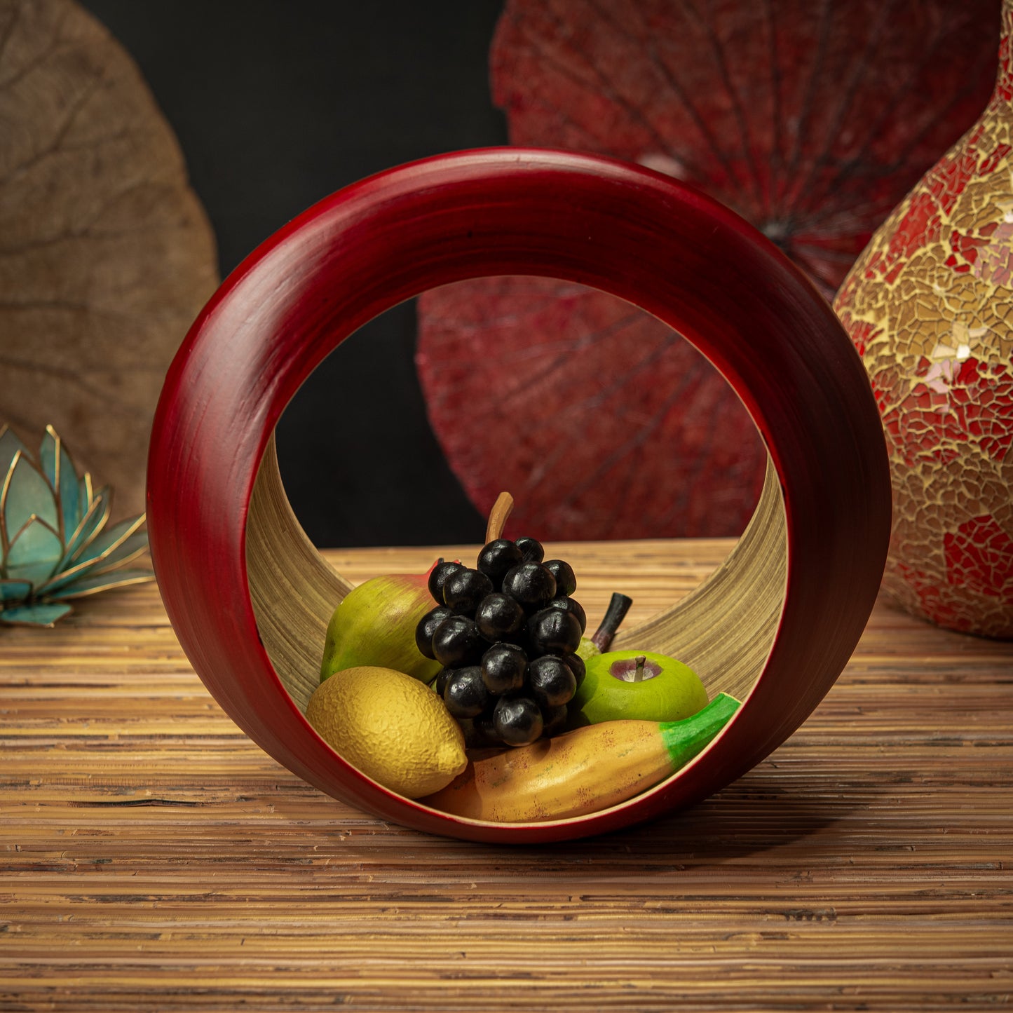 Bamboo Handle Fruit Bowl