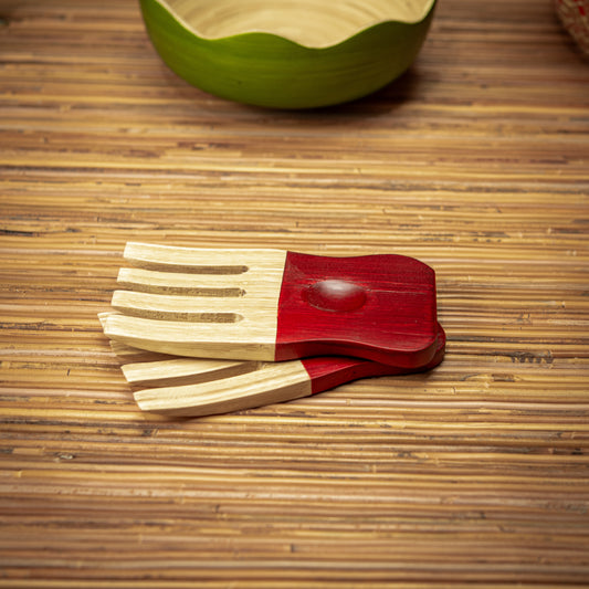 Bamboo Salad Claws Natural Inside; Color Painted Outside