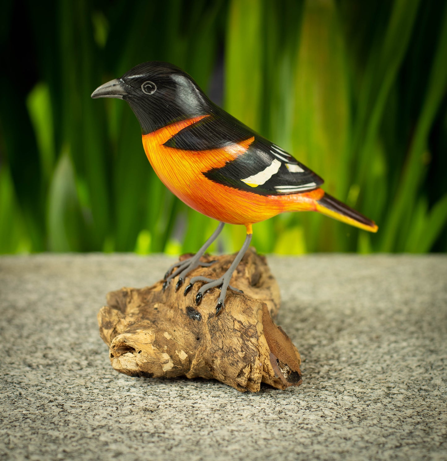 Hand Made Hand Painted Wooden Sculpture of a Baltimore Oriole