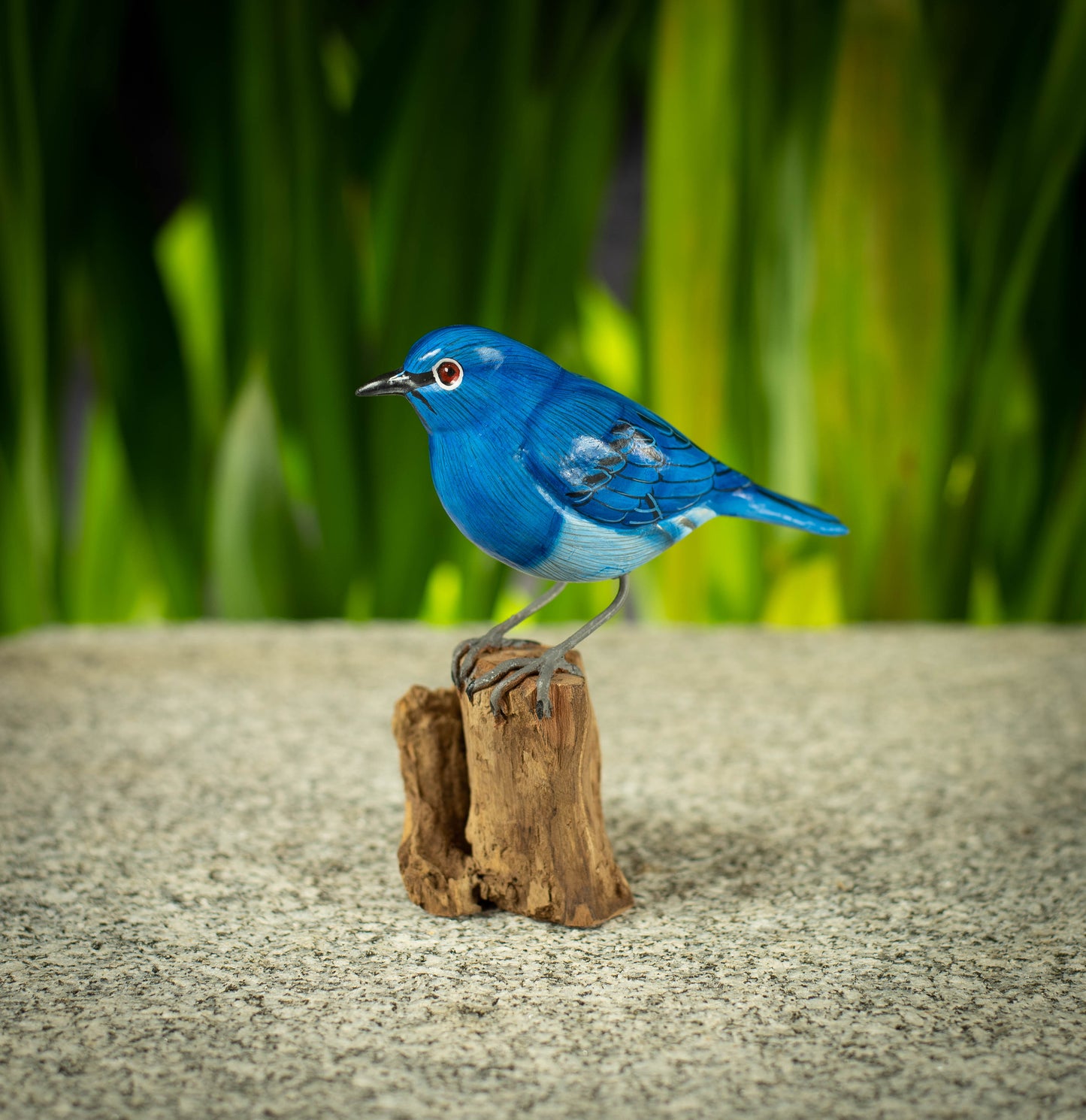 Hand Made Hand Painted Wooden Sculpture of a Mountain Bluebird